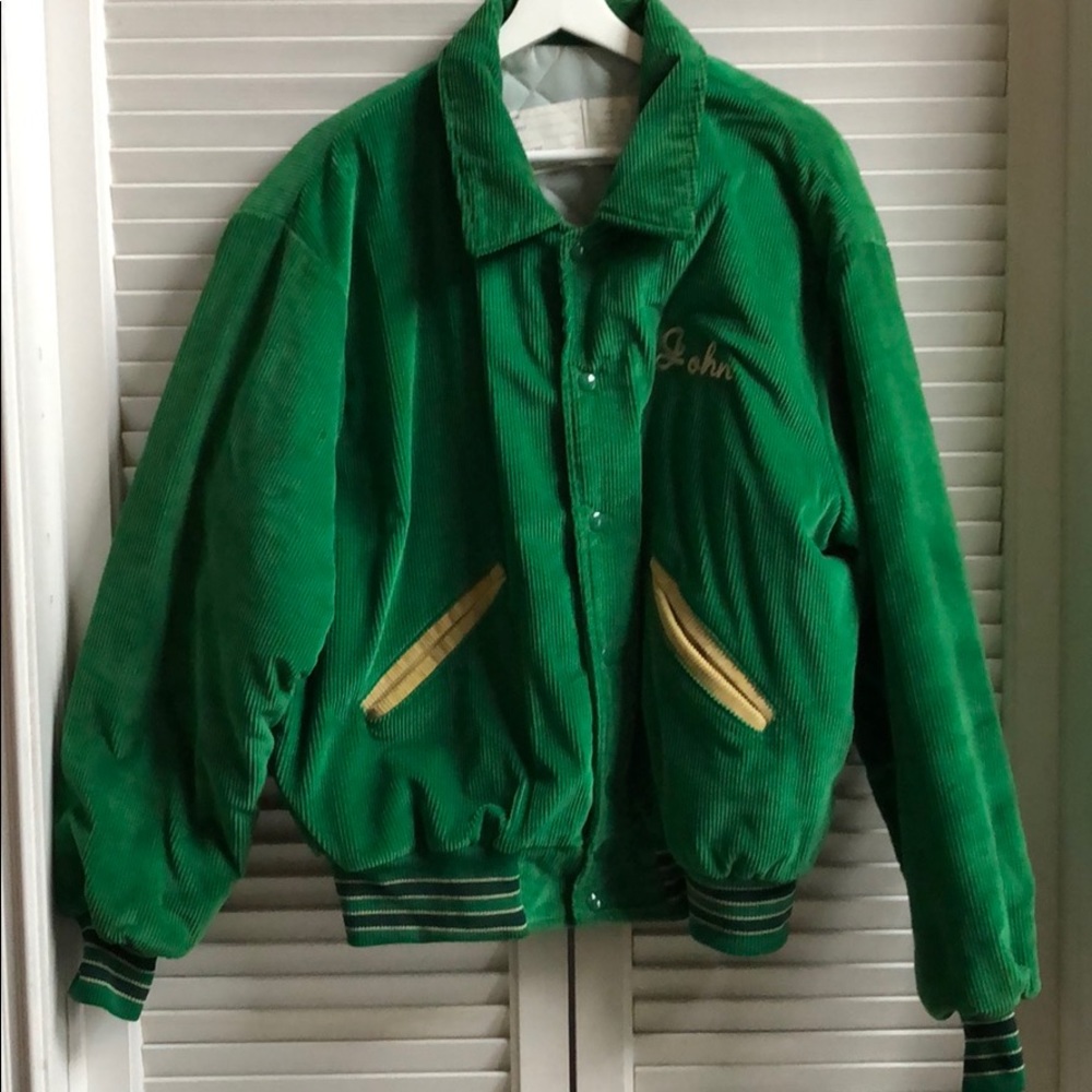 VTG Men’s Green Corduroy Jacket Delong sz XL